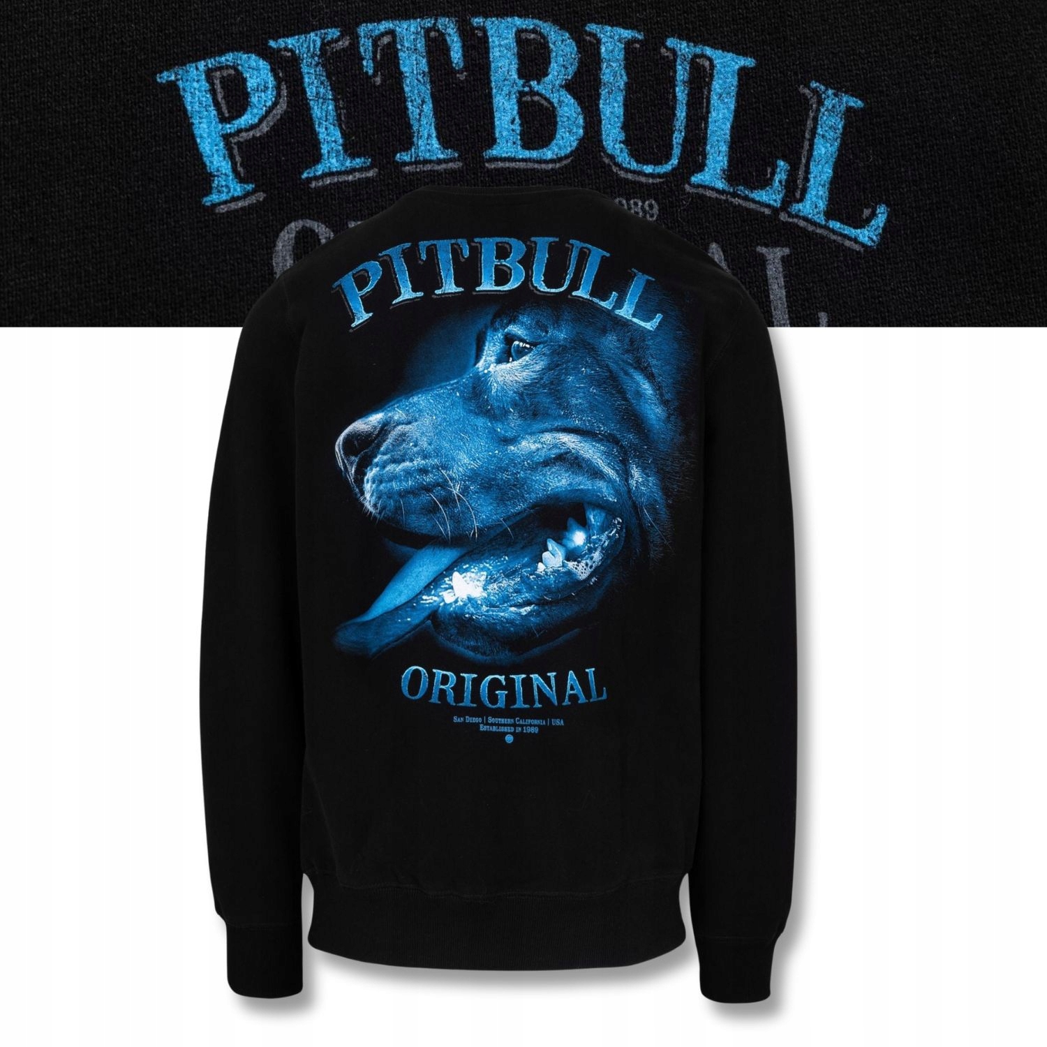 Pánská Mikina Pitbull Midnight s potiskem Silný materiál Teplá