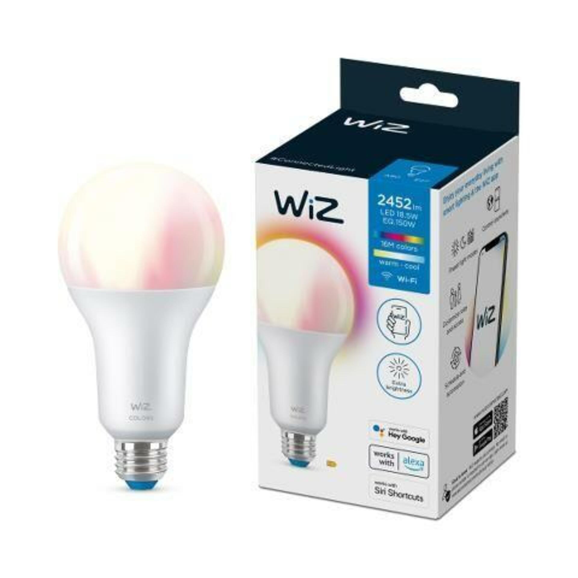 WiZ Led žárovka E27 A80 18,5W (150W) 2452lm 2200-6500K Rgb IP20, stmívateln