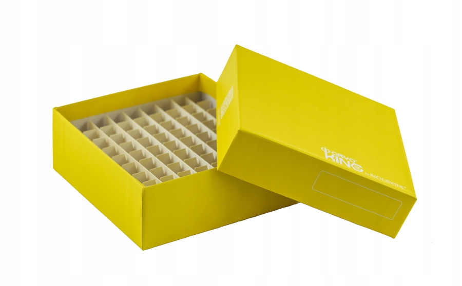 

Pudełko kartonowe na probówki 81 miejsc żółte