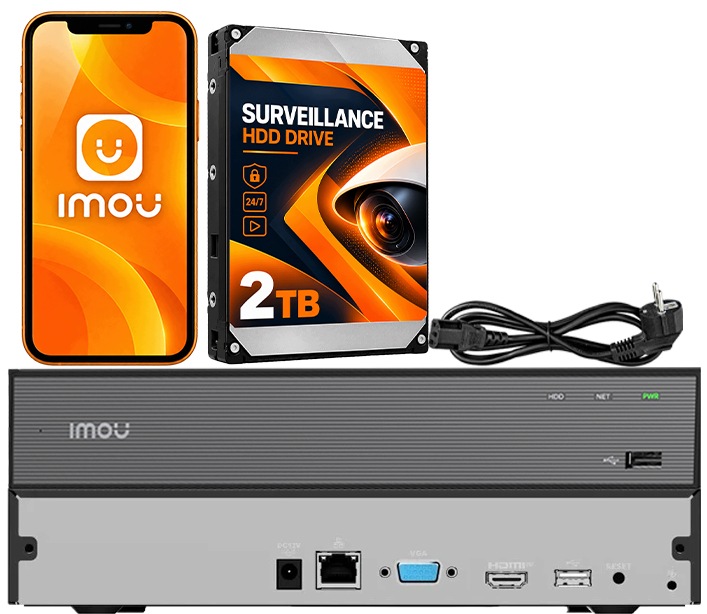 Ip rekordér 18ch Imou NVR-N118-8A0E-P Uhd 4K Aplikace Hdd 2TB