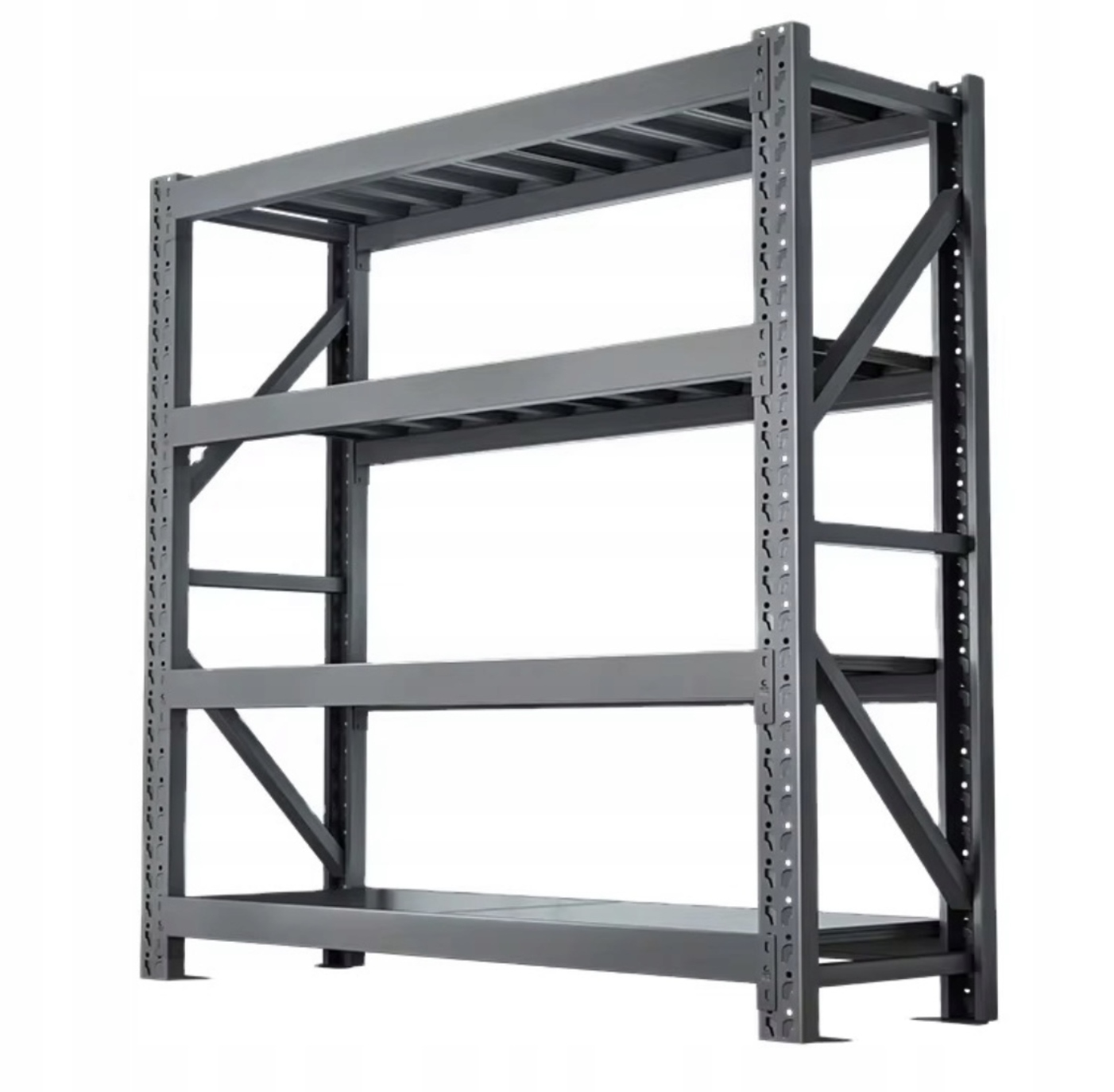 Regał Magazynowy Metalowy 200x120x50 cm 300 kg 4 Półki Czarny Garaż Piwnica