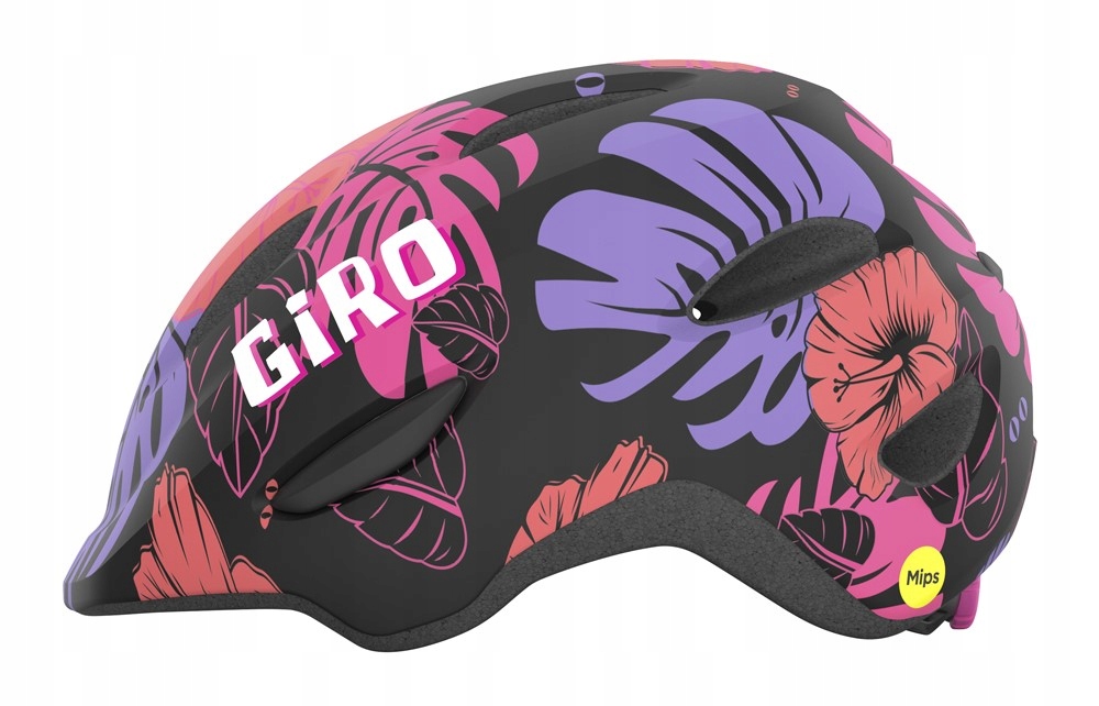 Kask dziecięcy Giro Scamp Mips matte black floral Xs 45-49