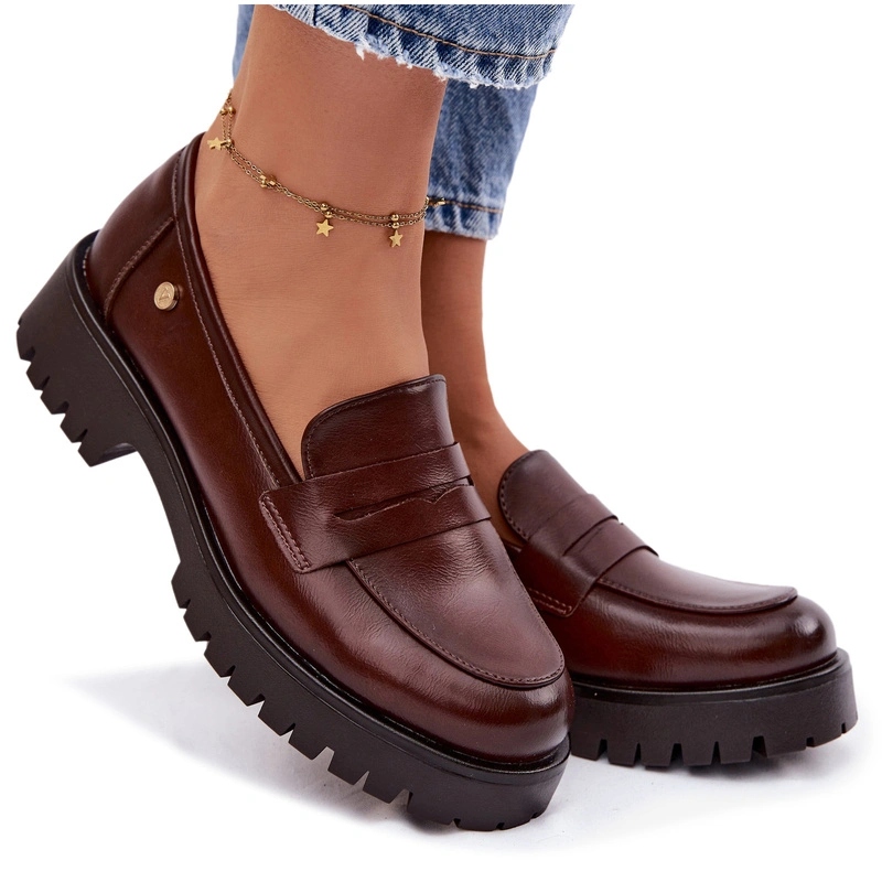 Dámské Mokasíny Z Přírodní Kůže Elegantní Vinceza 18125 Hnědé 38