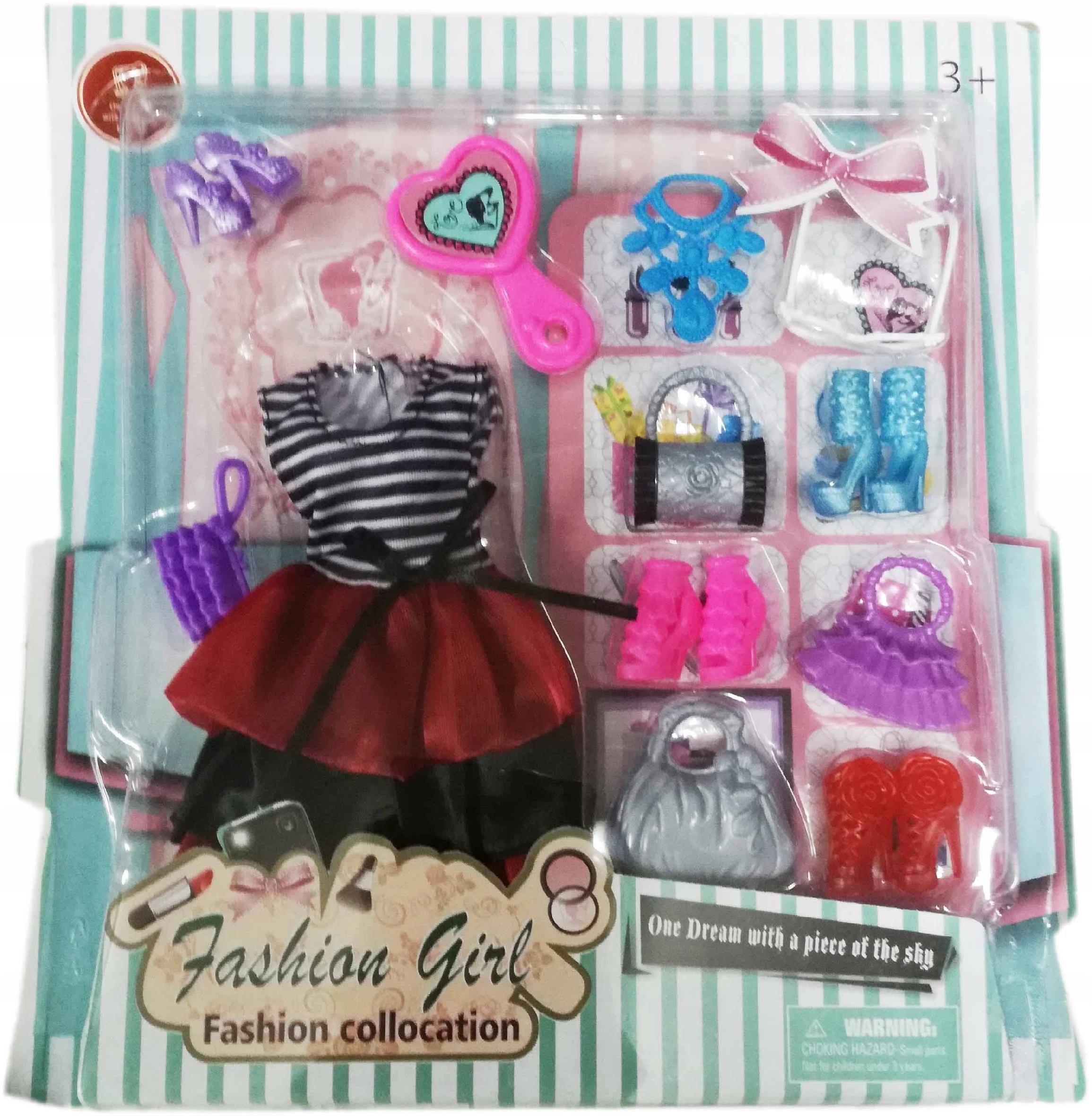 UBRANIE DLA LALKI ubranka sukienka akcesoria