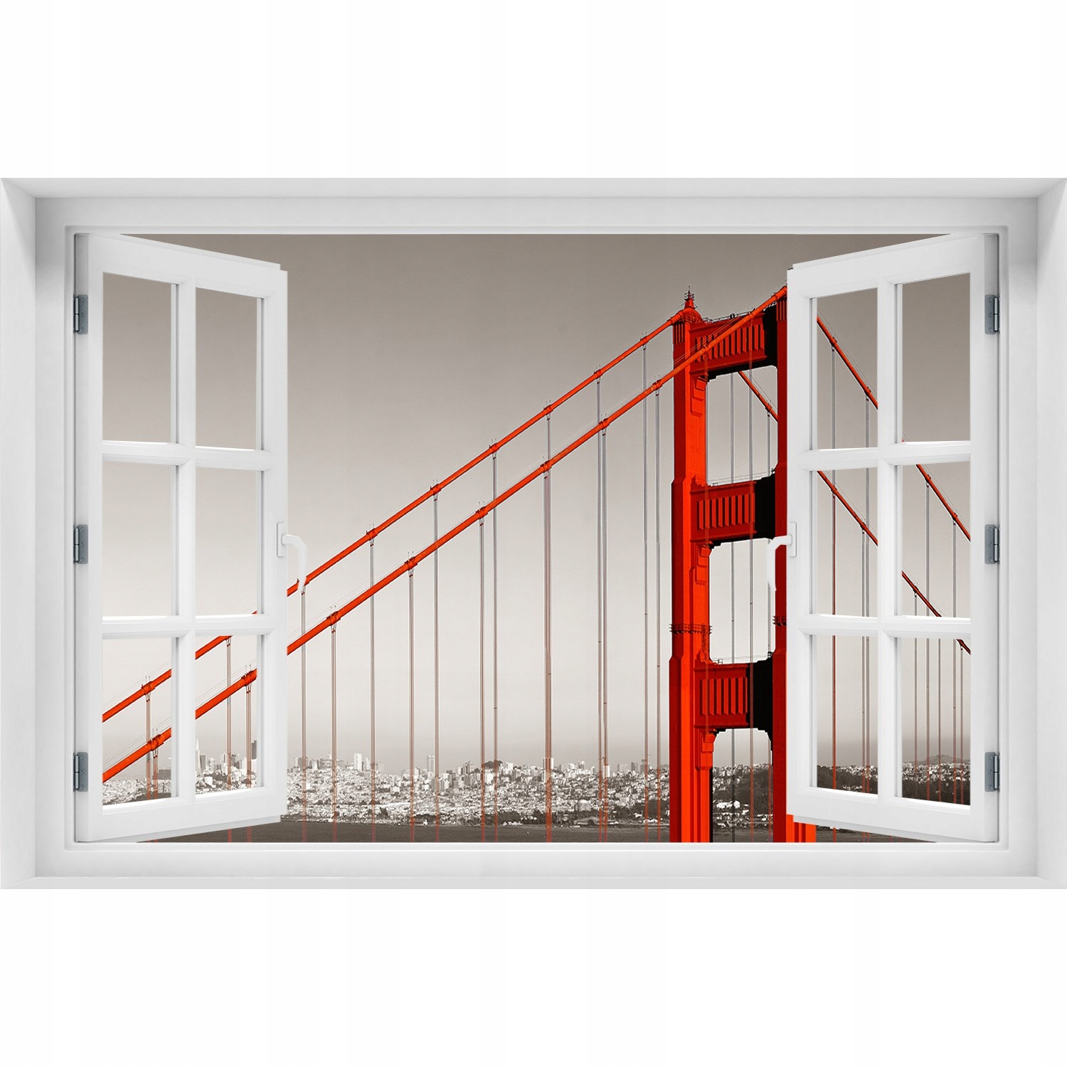 

Naklejka na ścianę 3D Okno Most San Francisco