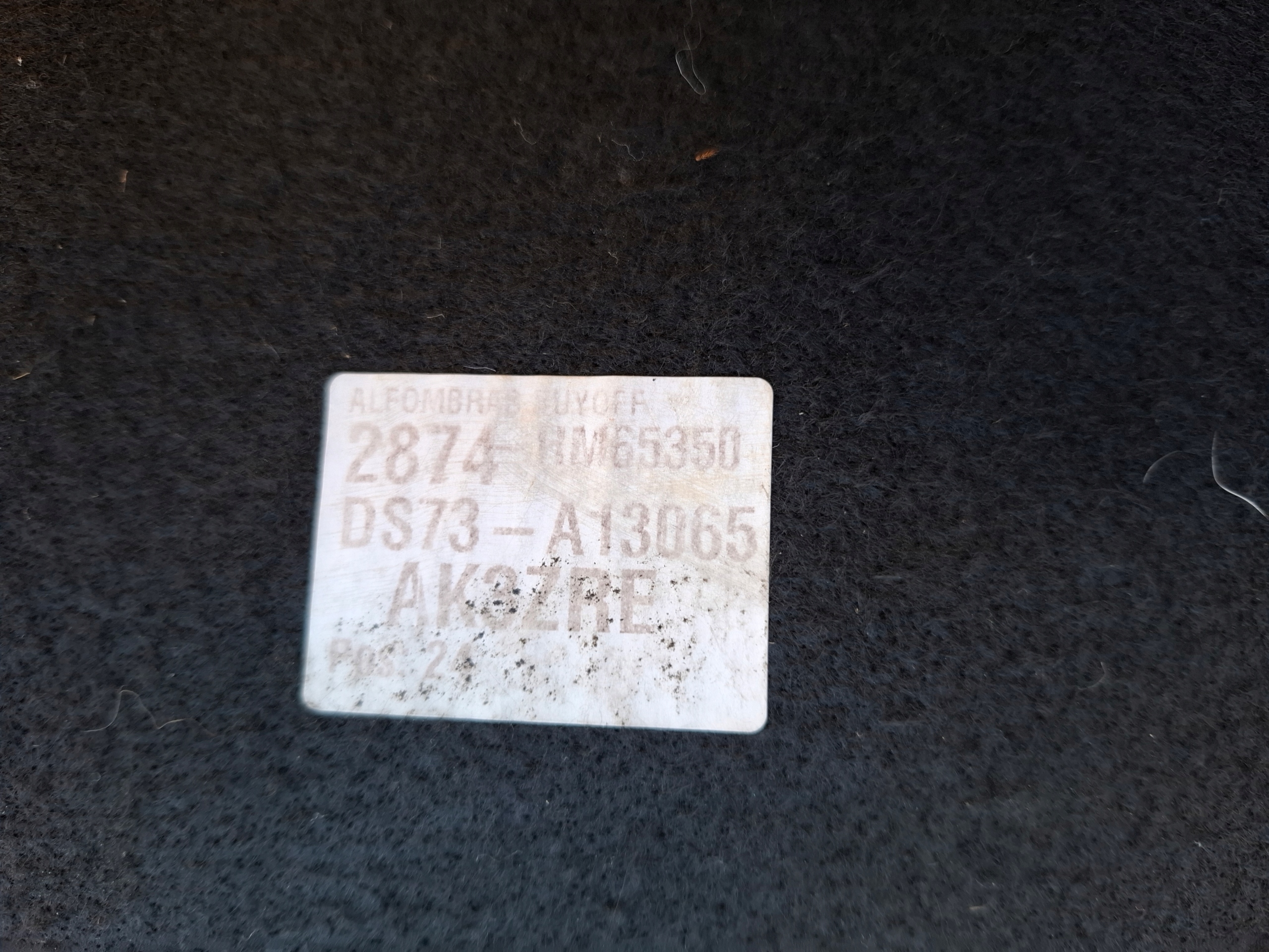FORD MONDEO MK5 HB floor mats boot DS73-A13065-AK