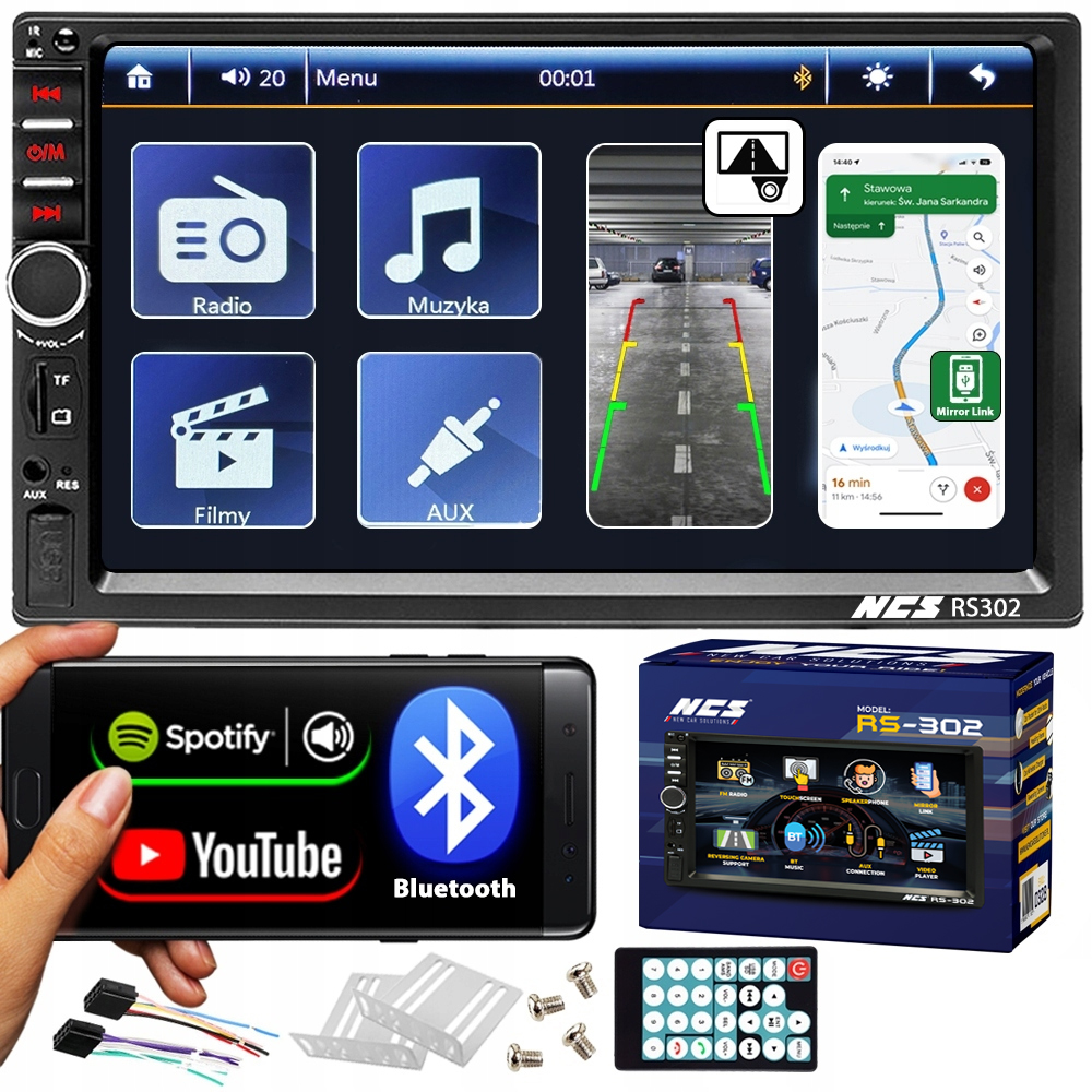Autorádio 2DIN Obrazovka 7" Usb Sd MP3 Bluetooth Mikrofon Zrcadlový Odkaz