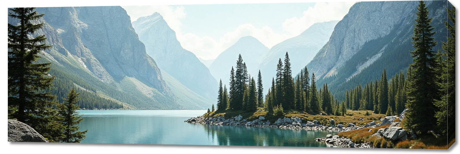 Obraz 150x50 cm na plátně do obývacího pokoje Ložnice Panorama Hory