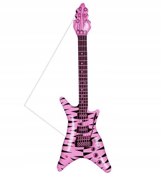 

Gitara W Prążki Rockowa Dmuchana Różowo Czarna