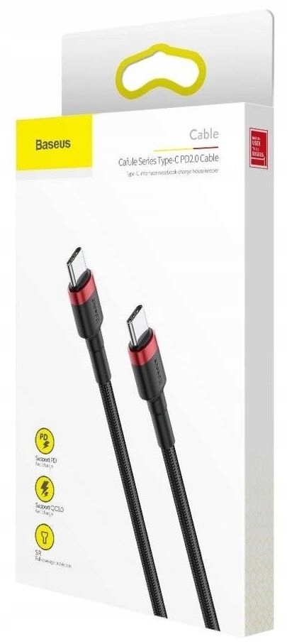Kabel 60W PD USB - C do USB-C Ładowarki Quick Charge 2m 200 cm Baseus Marka Baseus