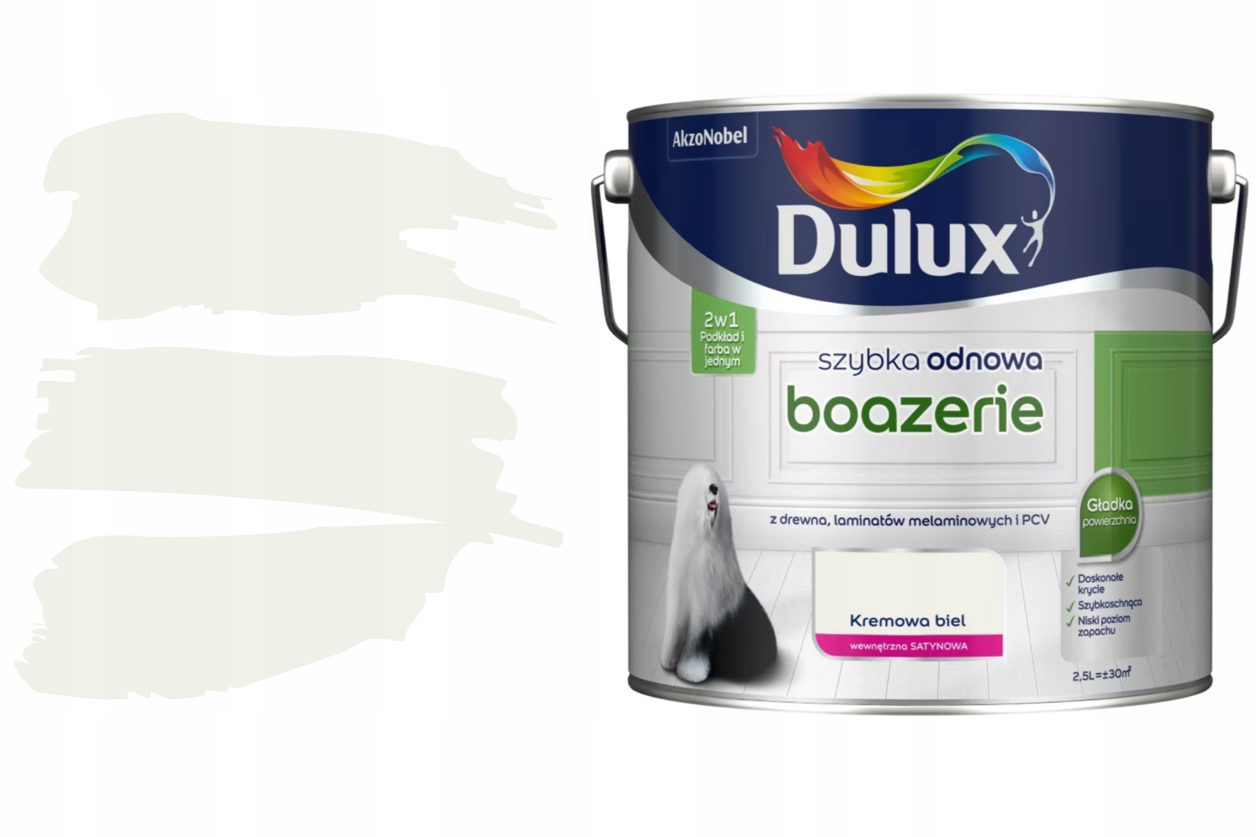 Dulux Farba Szybka Odnowa Boazerie kremowa biel 2,5 l