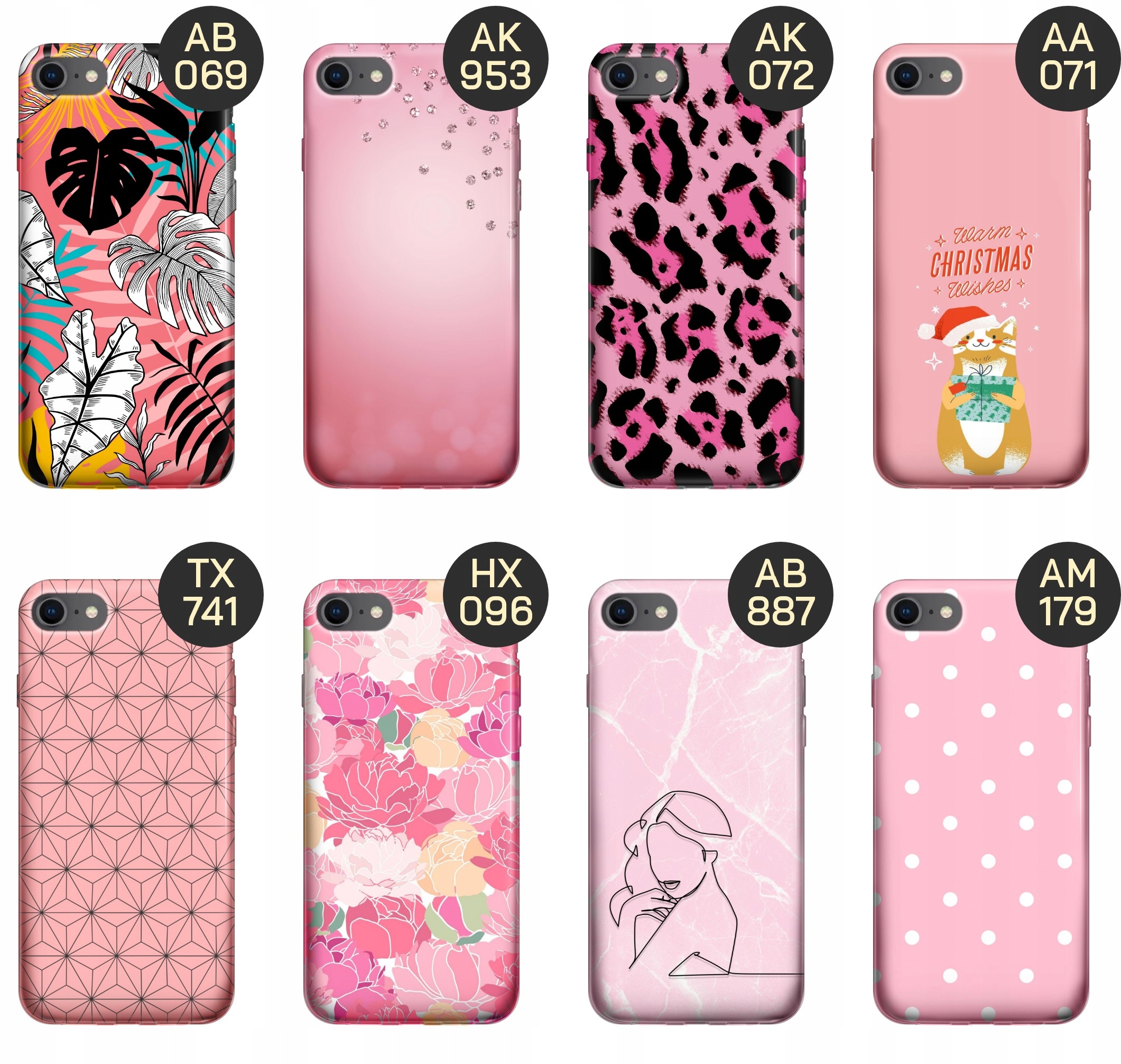 ETUI DO IPHONE 7/8/SE 2020 WZORY RÓŻOWE GOLDEN ROSE PUDROWY RÓŻ OBUDOWA Typ plecki