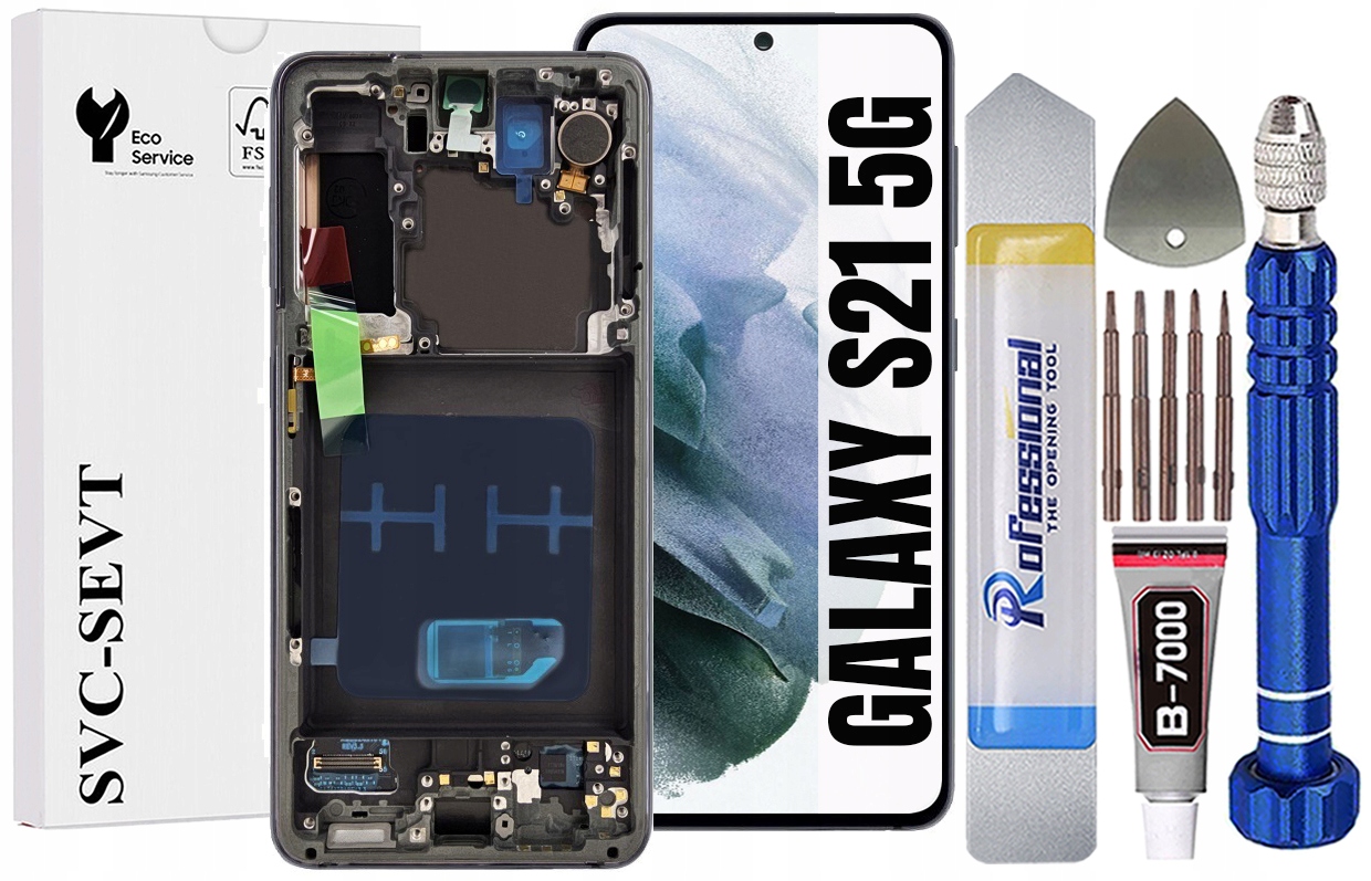 Displej Pro Samsung Galaxy S21 5G G991 Originál Oem Displej Rámeček Šedý