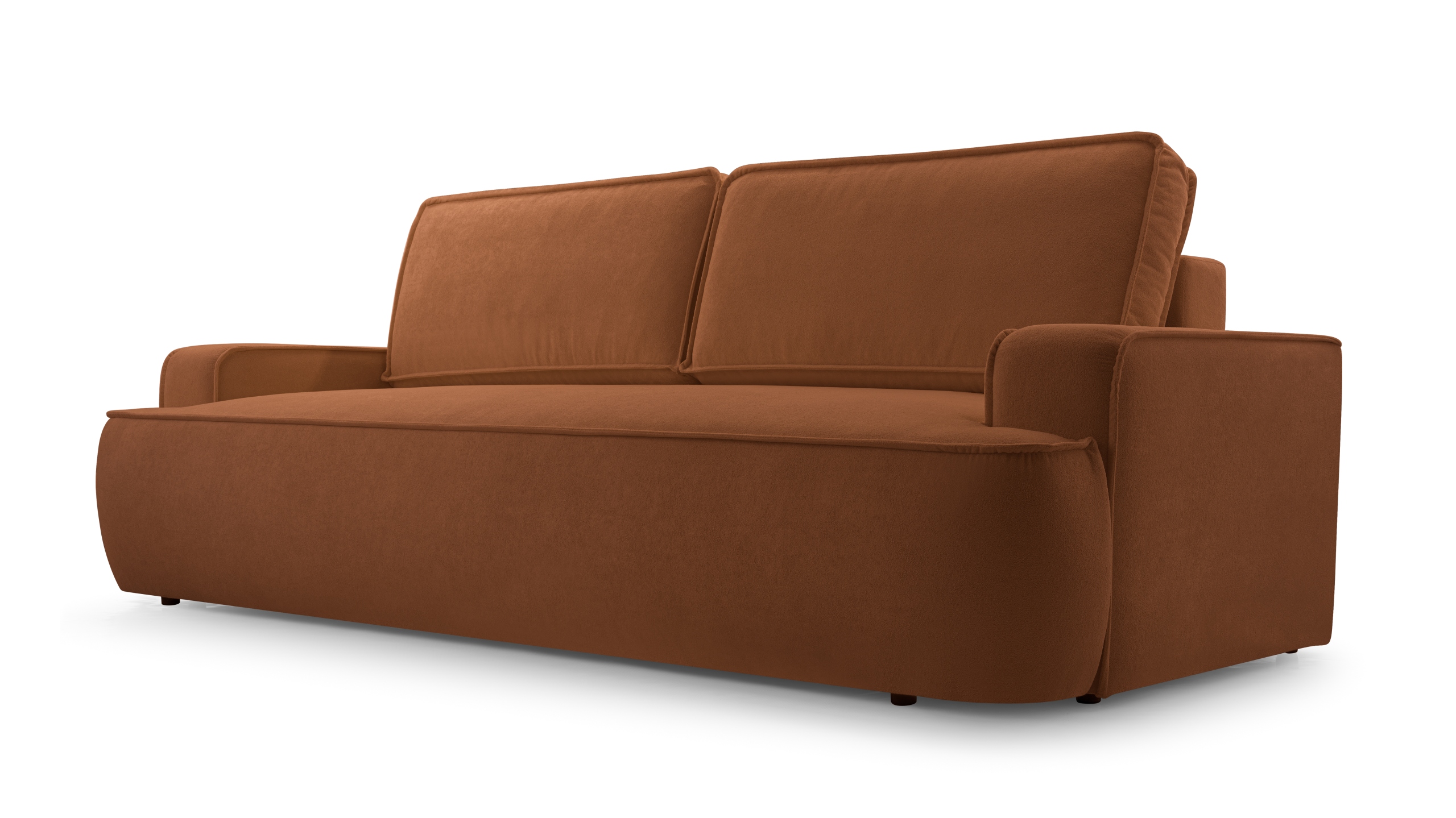 Pohovka Solo Rozkládací pohovka s funkcí spaní Boucle Beránek Cihlový