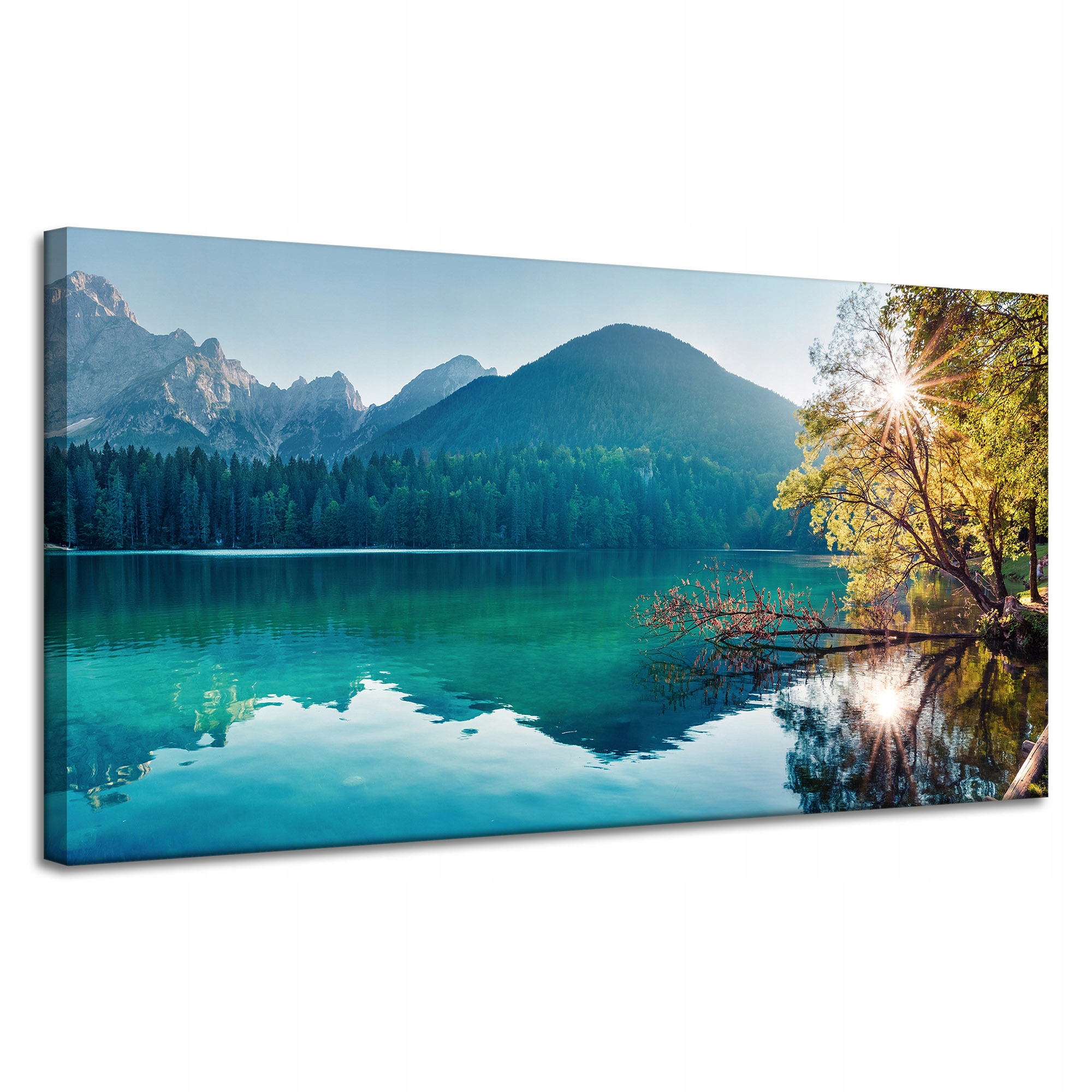 Obraz na plátně Slunce nad horami Jezero Voda Klid 120x60 cm