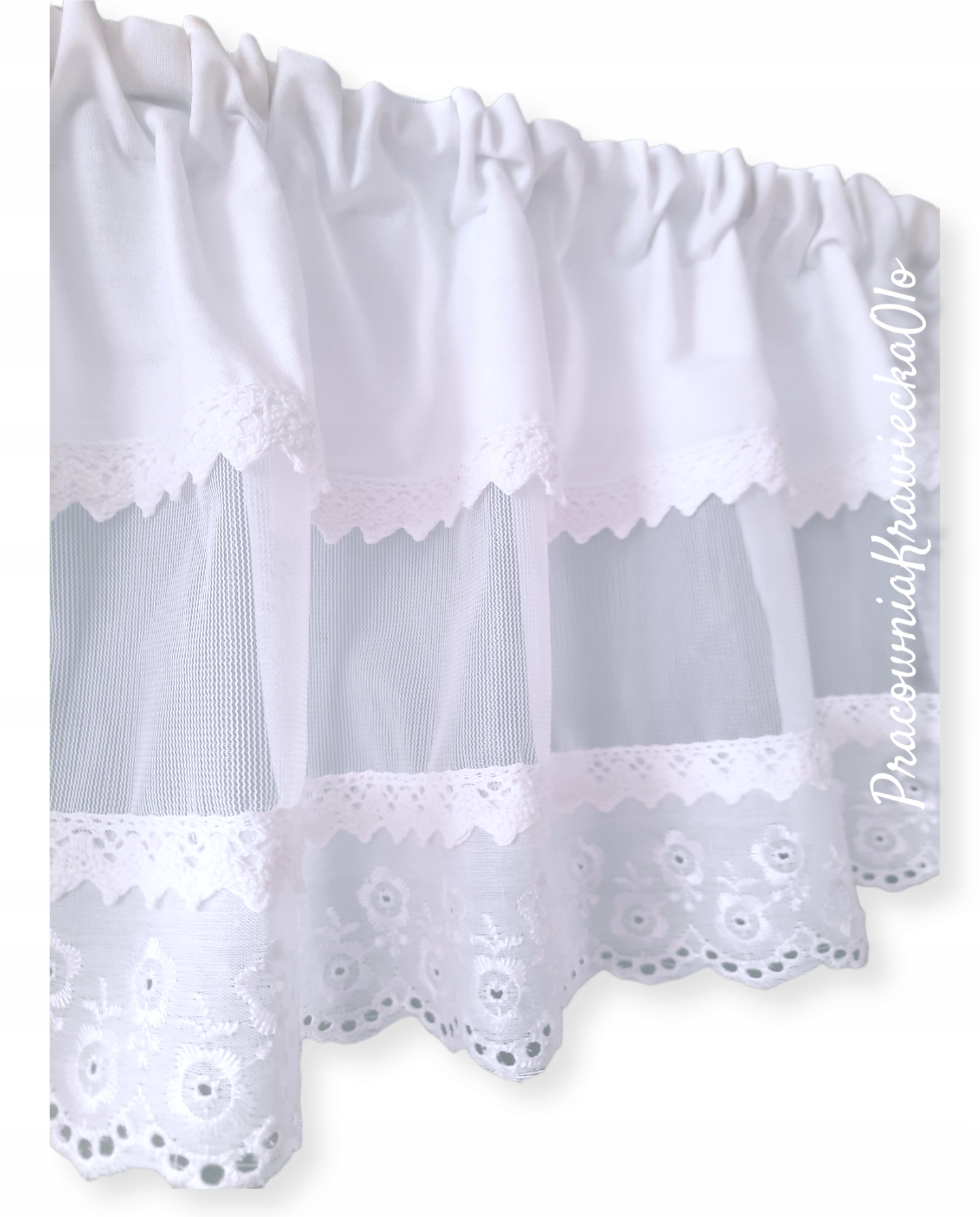 

Zazdroska do okna queen Biała tiulowa 40x150