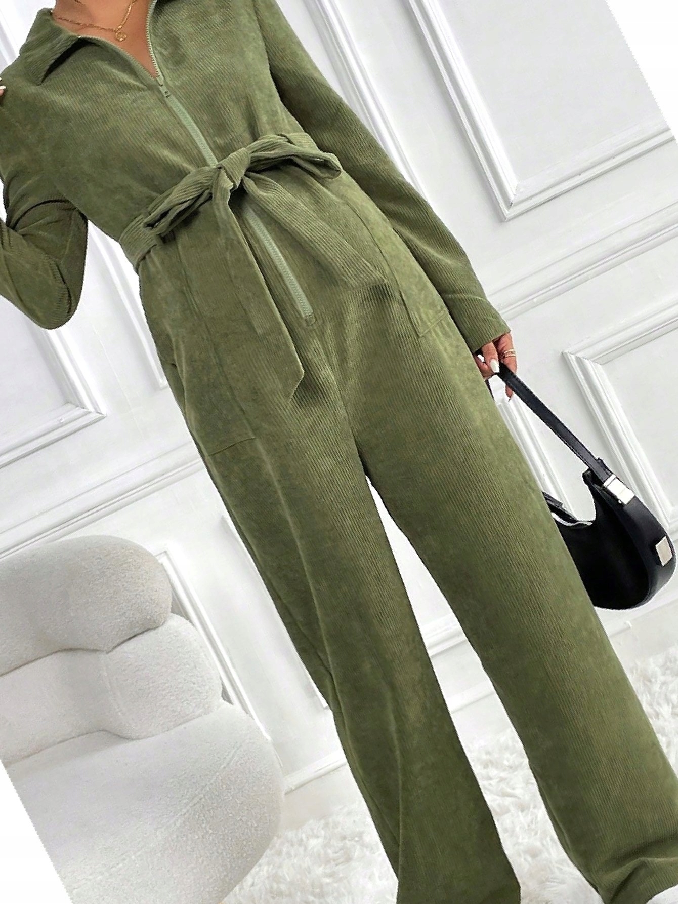 Šusťáková kombinéza s páskem Zelená Ležérní Těhotenská M 38