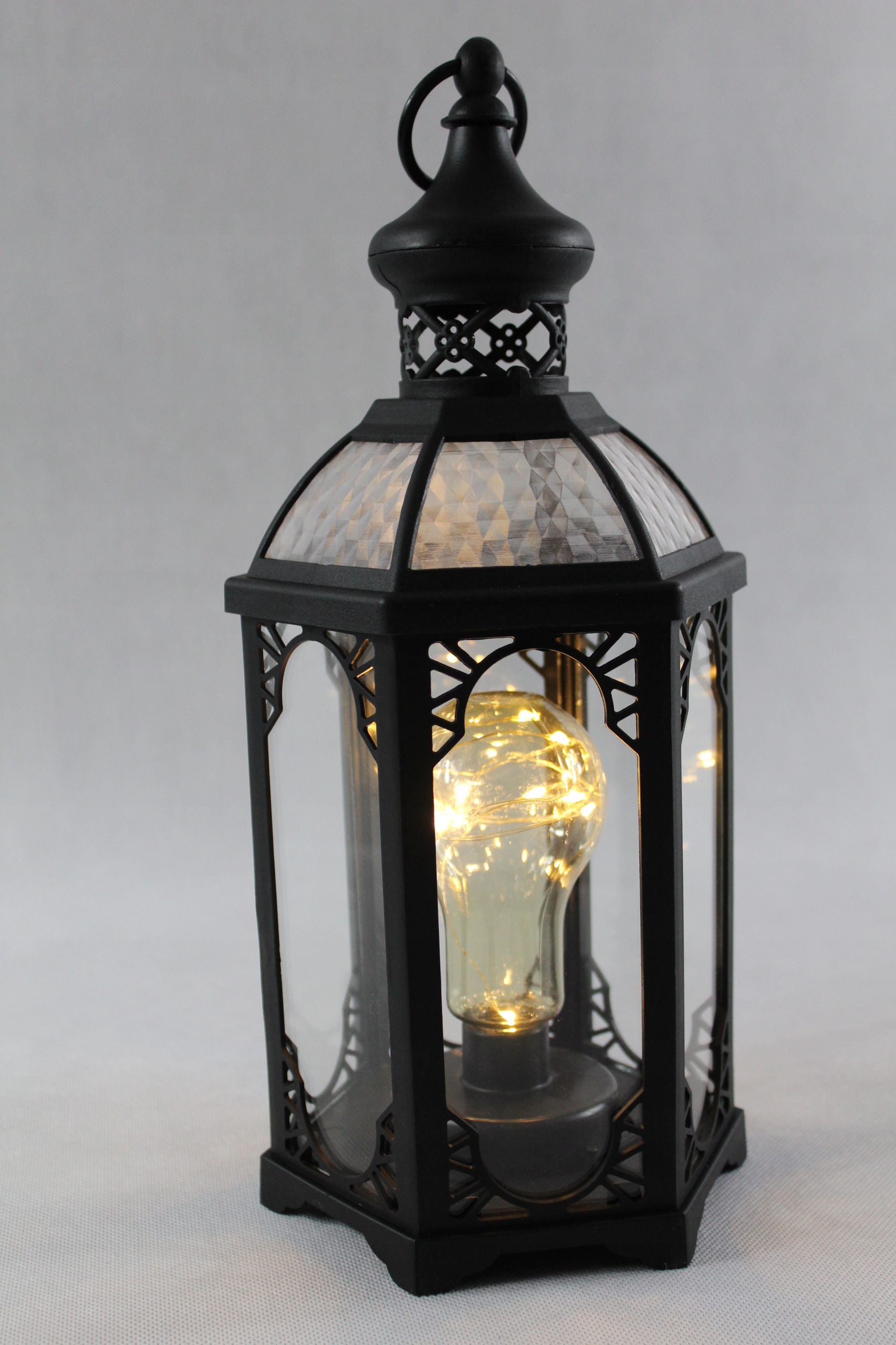 LAMPION Z ŻARÓWKĄ DIODY LED-KAPLICZKA-CZARNA Marka inna