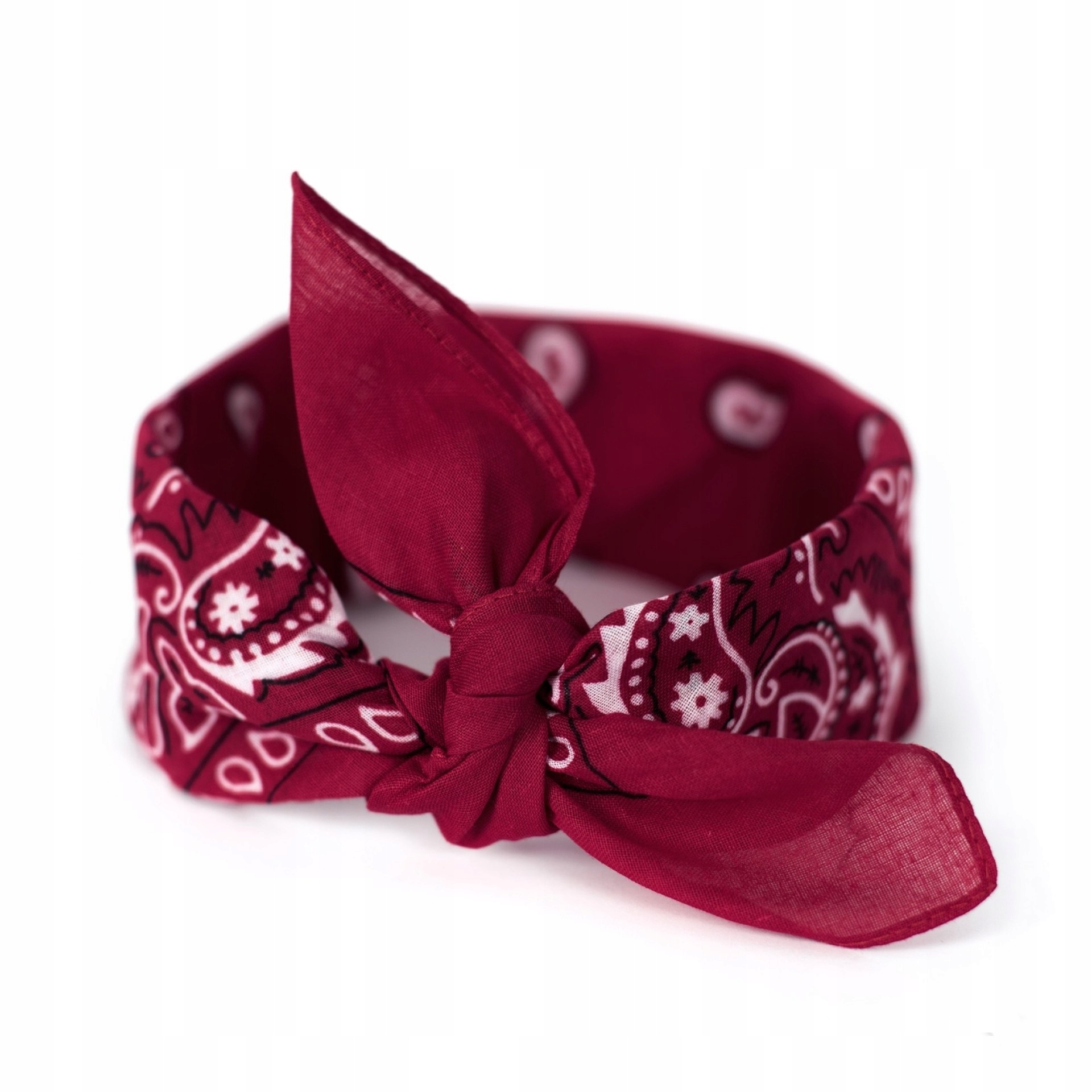 

Bandana Bawełniana Chustka Chusta Bordowa Klasyk