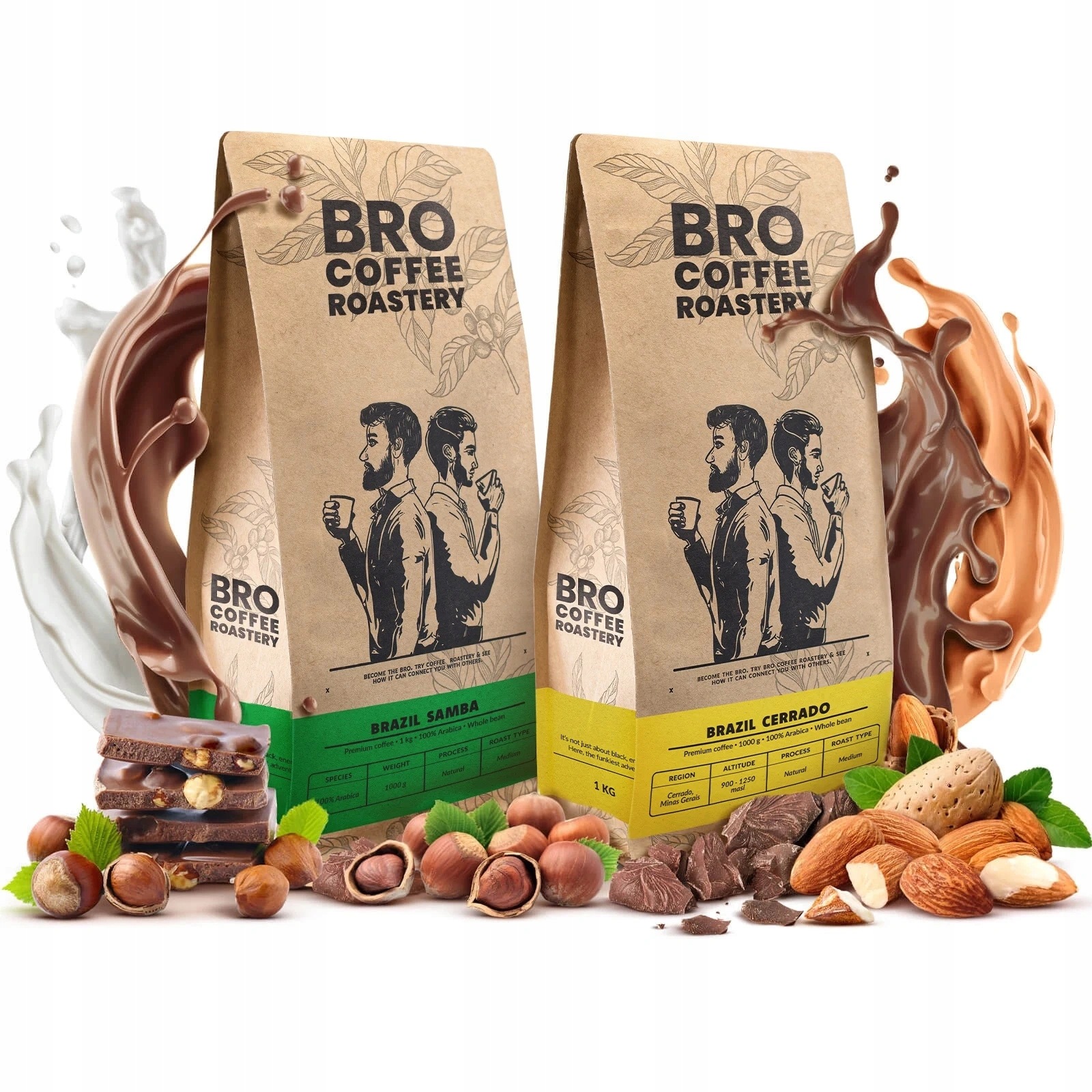 Káva zrnková Arabica Bro Coffee Roastery Brazil Samba Cerrado 2x1 kg