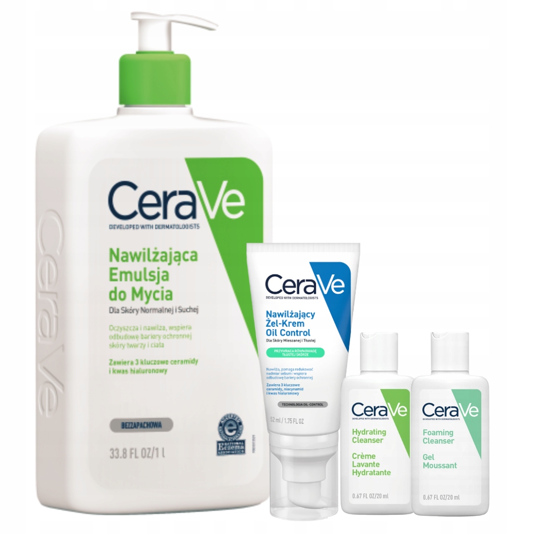 CeraVe Nawilżający Żel-Krem Oil Control Emulsja Nawilżająca do Mycia 1l