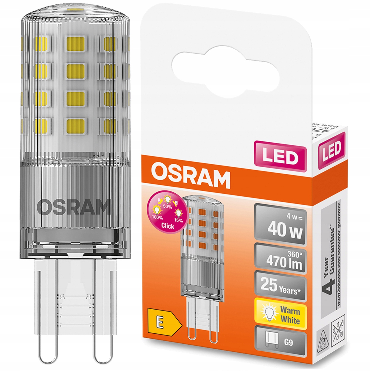 

Żarówka Led G9 Mini 4W Osram Ściemnialna 3STEP