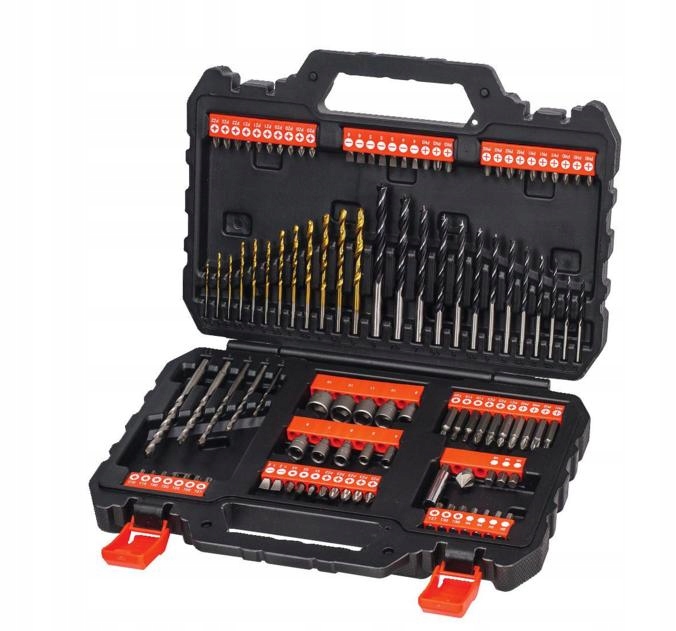 Sada Příslušenství vrták s bity, nástrčný klíč v kufru 109 ks Black+dec