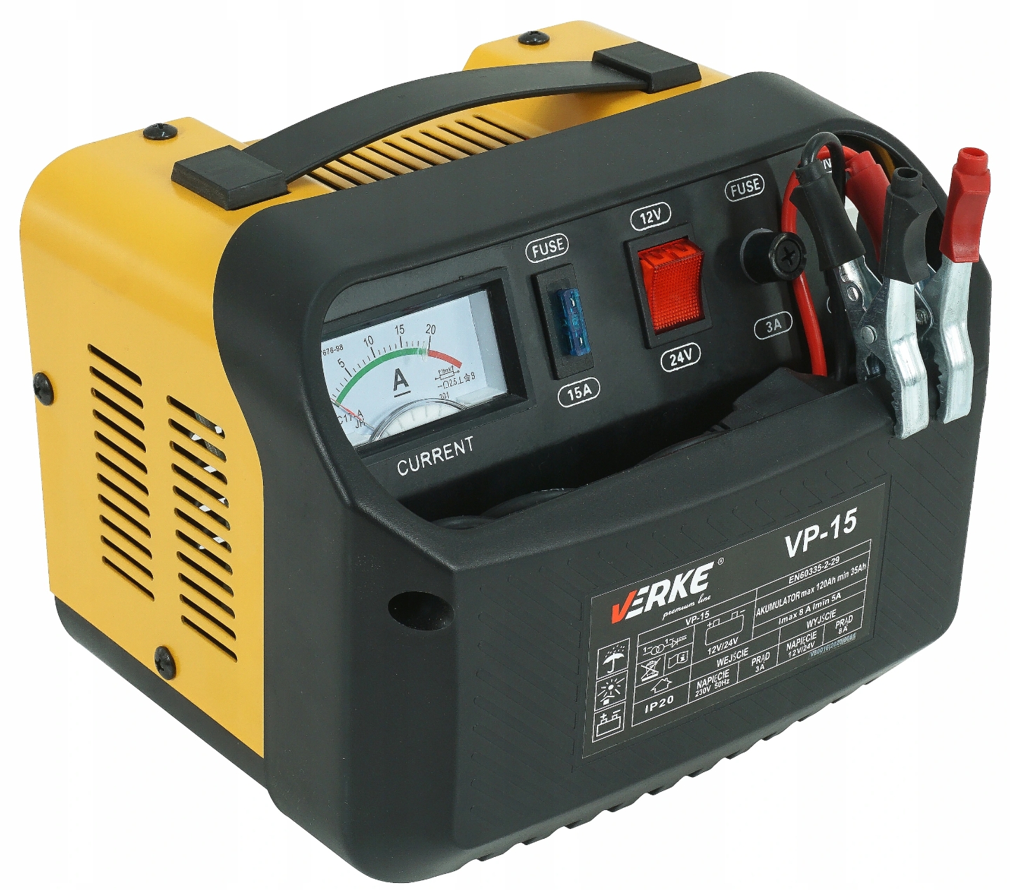 PROSTOWNIK SAMOCHODOWY DO AKUMULATORÓW 12V 24V 8A ŁADOWARKA AKUMULATORA Natężenie maksymalne 8 A