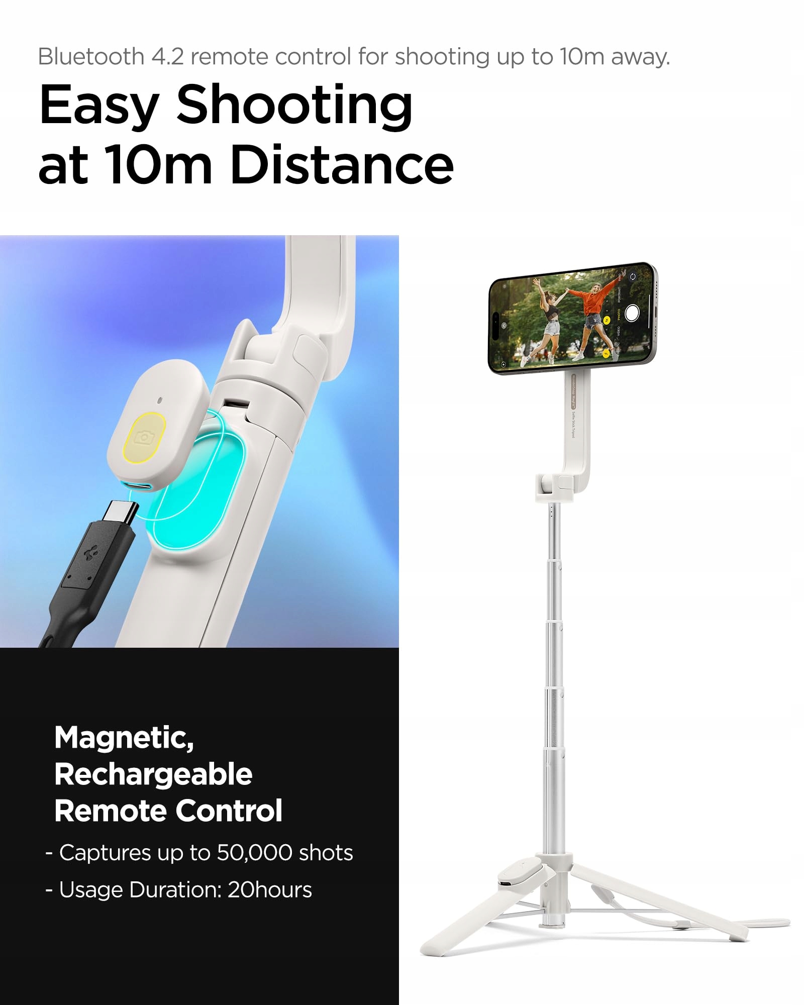 SPIGEN Magsafe Selfie Stick Bluetooth iPhone 16/15 Pro Max Samsung S24/S23 — miniatura 6