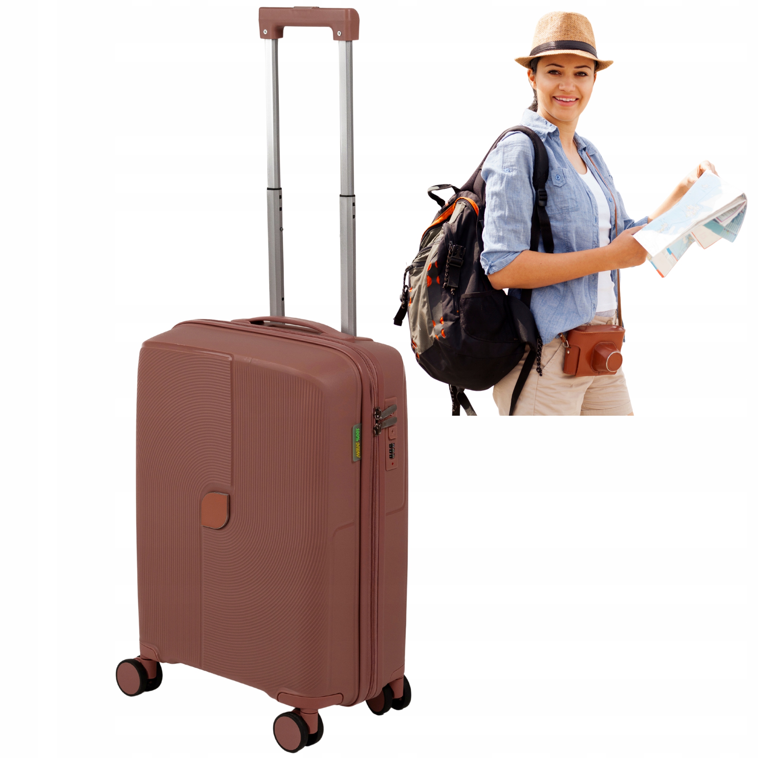 Malý Kabinový Kufr Růžový Do Letadla Z Pp 2,5KG 55*38*22CM Wizz Air Lot