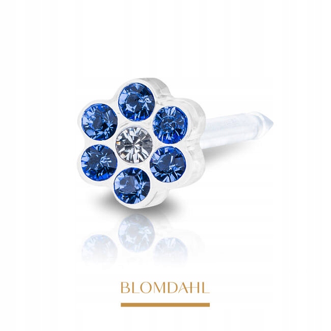 BLOMDAHL Przekłuciowy Daisy Sapphire Crystal 5mm