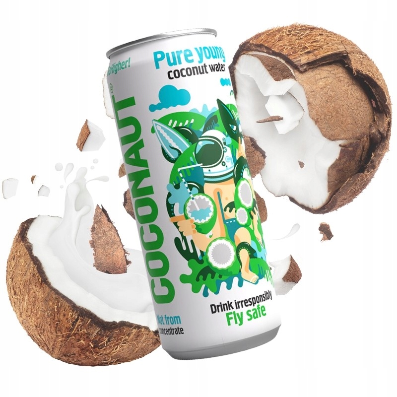 Levně Kokosová voda Z Mladého Kokosu Neperlivá Coconaut 320 ml Set 20 Kusů