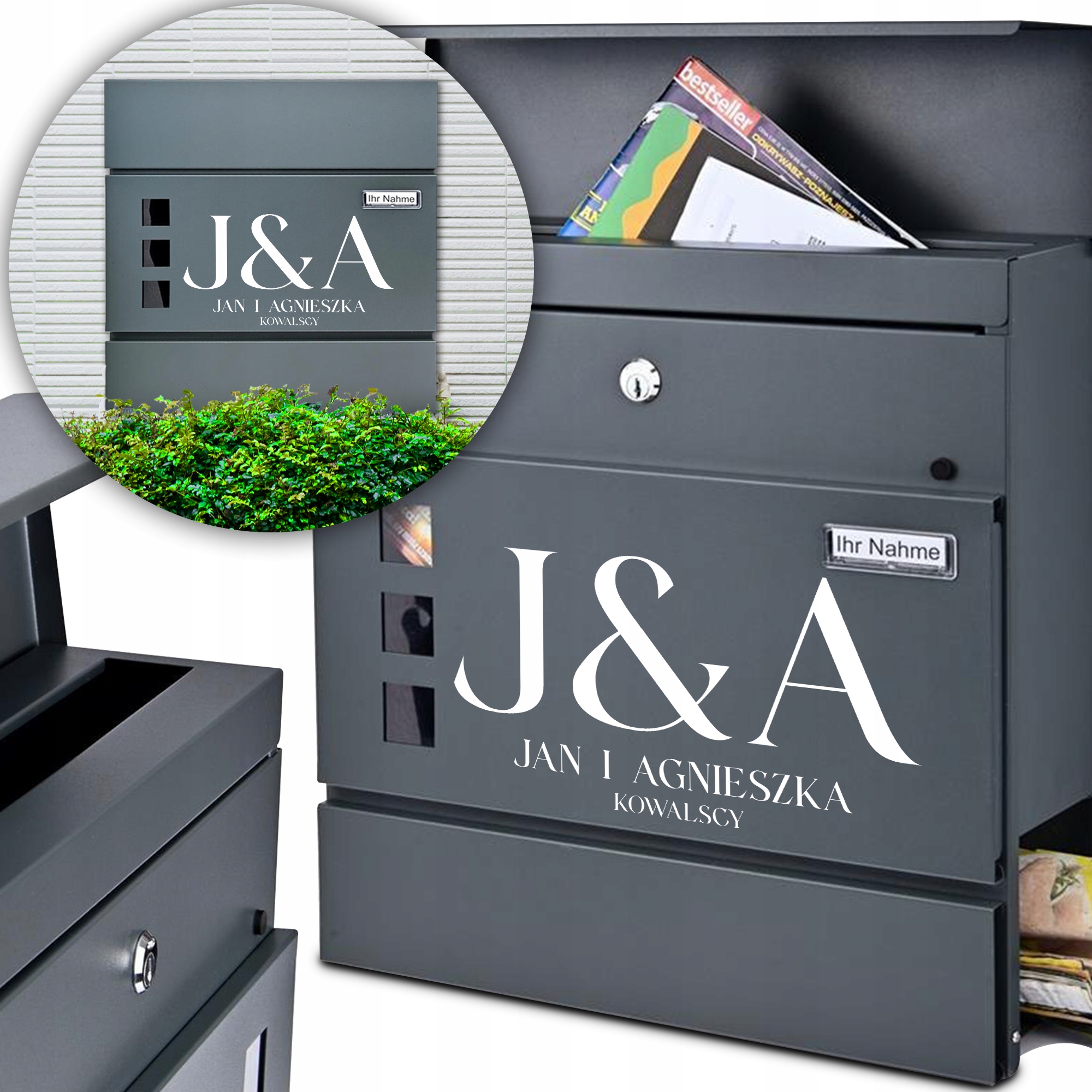 Poštovní schránka na dopisy Iniciály Jméno Vzory