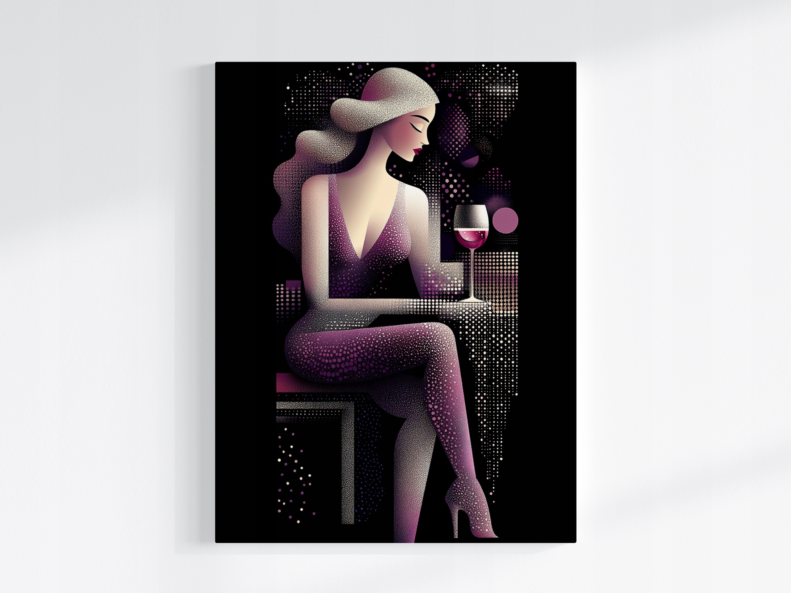 Obraz Na Plátně Canvas Žena Bar Klub Víno Retro Glamour Art Deco 60x80