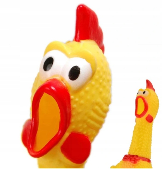

Gumowa zabawka Kurczak dla psa piszcząca 30 cm