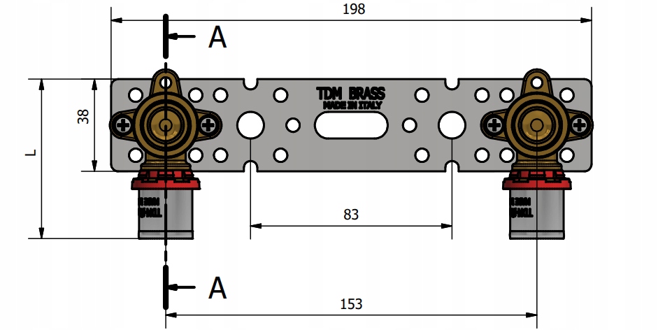 LISTWA MONTAŻOWA ZAPRASOWYWANA 1/2" x 20mm Typ kształtka