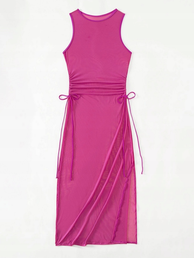 LETNIA DŁUGA TUNIKA PLAŻOWA ZWIEWNA SUKIENKA M Model KM1