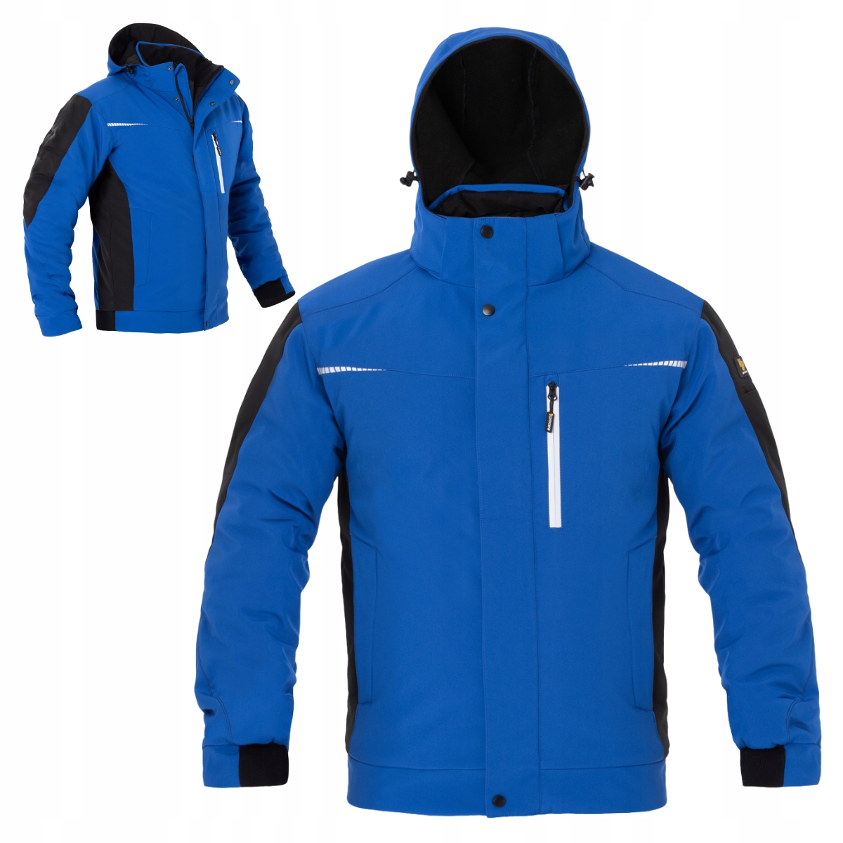 Kurtka męska Zimowa Ocieplana robocza Wodoodporna Softshell z Kapturem XXL