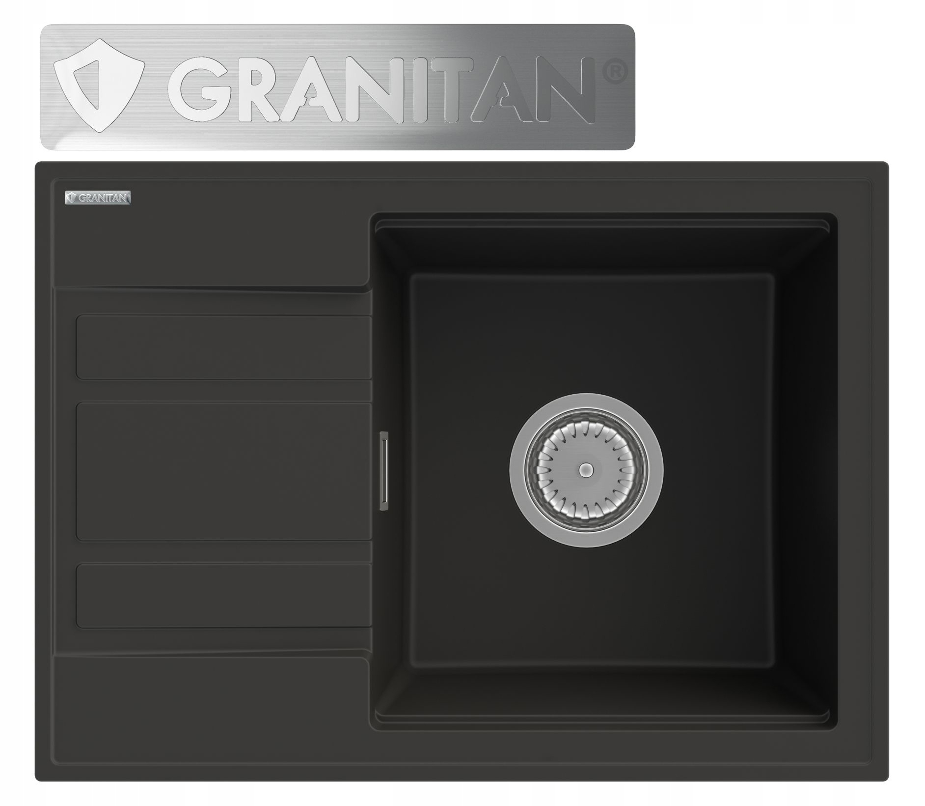 Dřez Dřez Černý 1 Komora Odkapávač Sifon Wetar