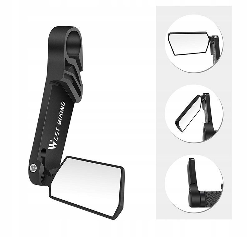 LUSTERKO DO ROWERU SZOSOWEGO Składane CZARNE 2szt Waga 239 g