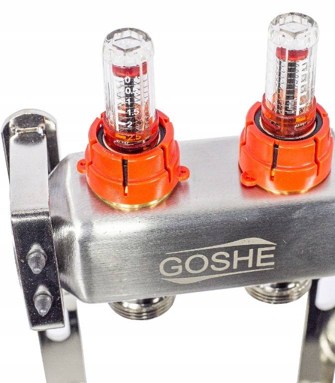 ROZDZIELACZ DO PODŁOGÓWKI OGRZEWANIA PODŁOGOWEGO 5 SEKCJI OBWODÓW STAL INOX Maksymalna temperatura robocza 100°C