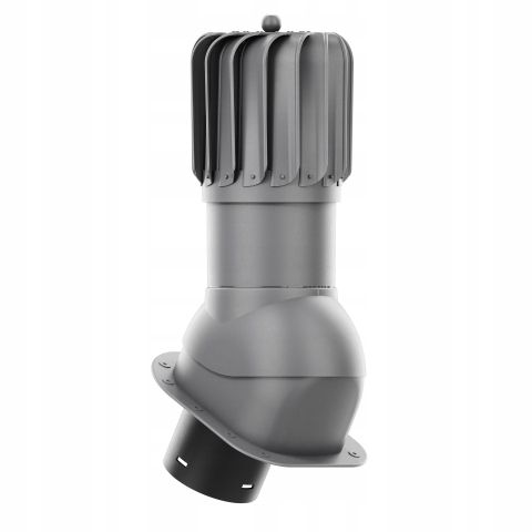 Rotačný krb Rotoline pre plechovú krytinu H fi 150 mm, podlhovastý, grafit
