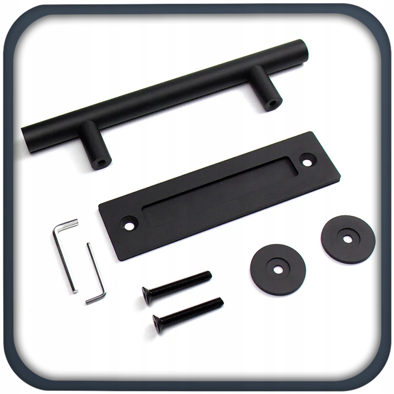 UCHWYT KLAMKA DO DRZWI PRZESUWNYCH CZARNA MATOWA LOFT POCHWYT RETRO PREMIUM Kolor czarny