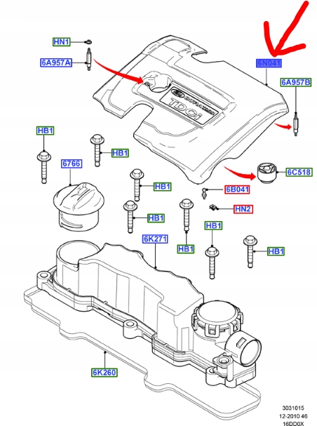 OSŁONA SILNIKA GÓRNA FORD FOCUS Mk2 CMAX 1.6 TDCI