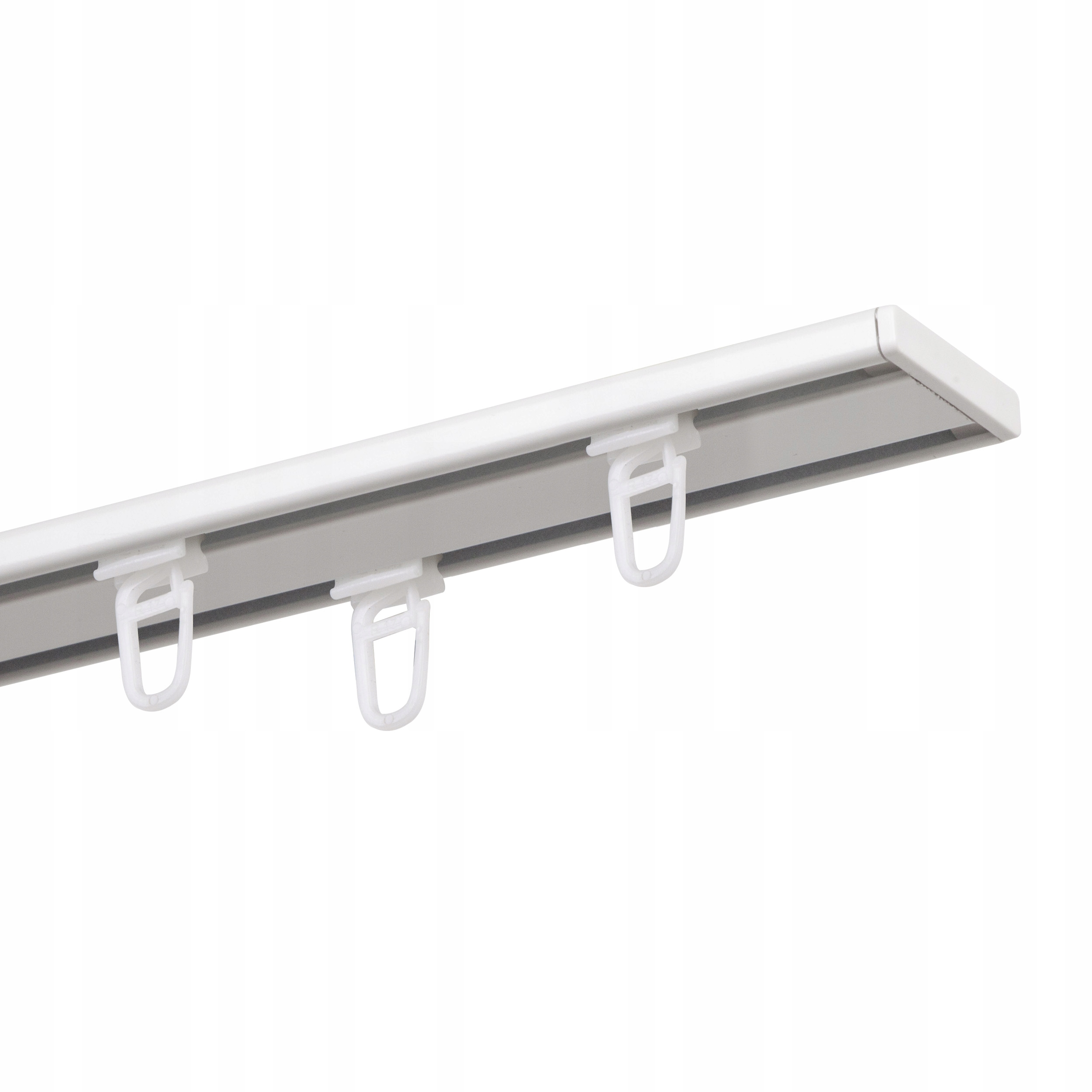 Szyna Sufitowa Podwójna Alu 300 CM Bez Osłony Żabki Agrafki Wybór Biały