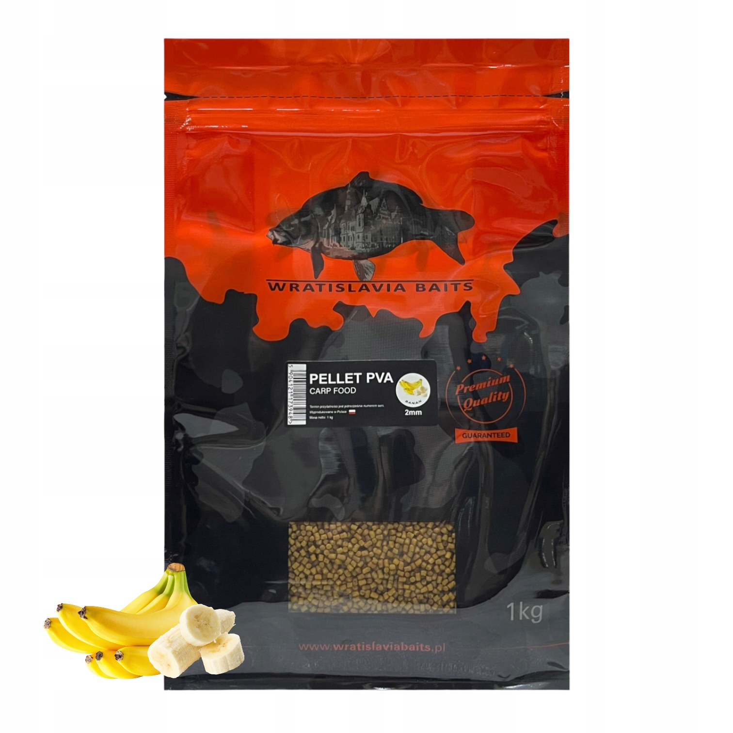 Pellet 2mm Banan 1kg Wratislavia Baits zanęta Method Feeder