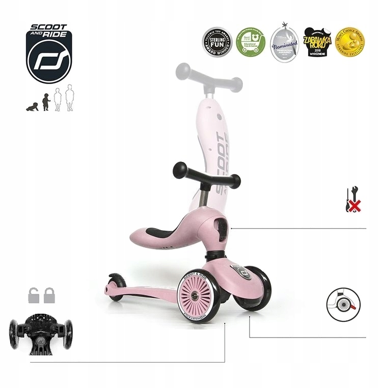 Scoot and Ride 2w1 Jeździk Hulajnoga dla dzieci Marka Scoot and Ride