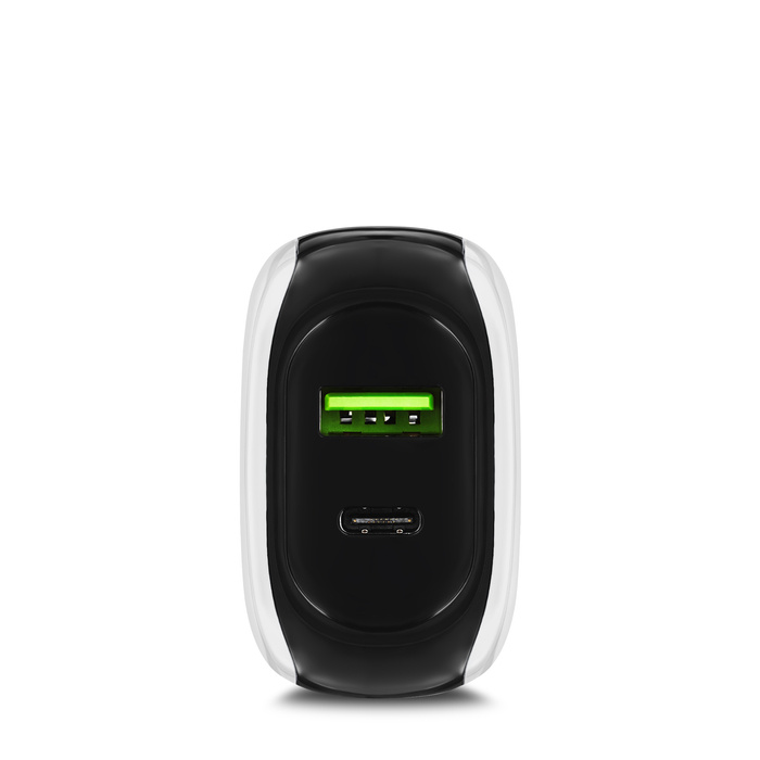 eXc ładowarka sieciowa SHINE 1xUSBA QC + 1xUSBC PD 20W czarno-biała Marka EXO