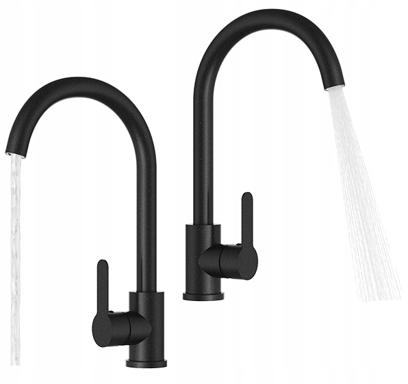 Kuchynská Batéria Čierna Škvrnitá Prestige Plus Zaoblený Výtokový Kohútik