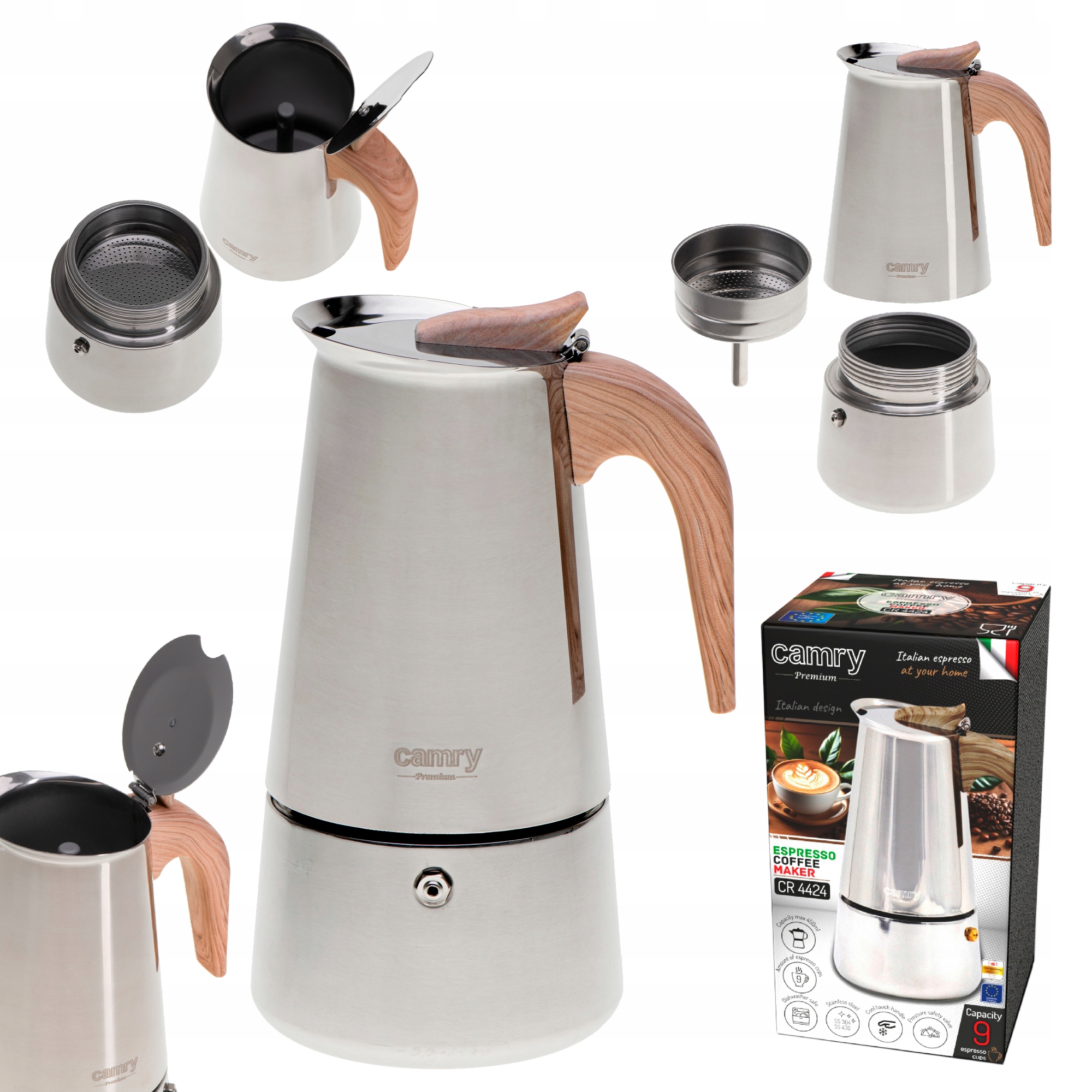 Camry CR 4424 Kawiarka 450ml – Intensywne Espresso w Stylu Włoskim